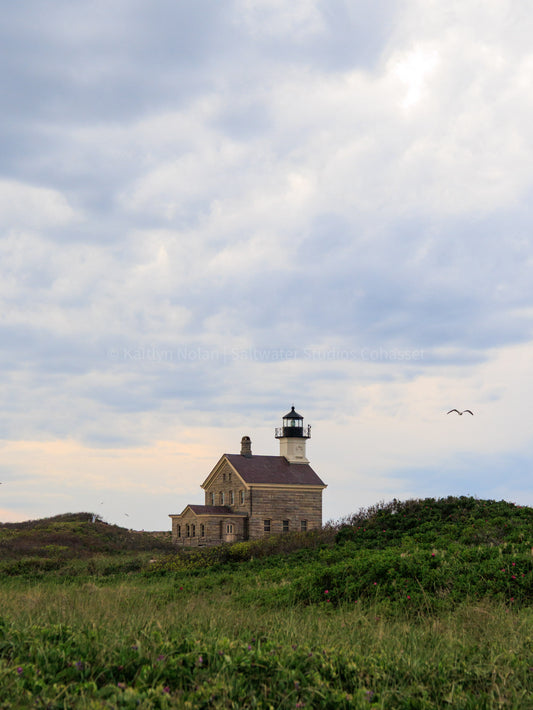 Blank Greeting Card - North Lighthouse Block Island - Singular Card and Envelope - Coastal Stationery
