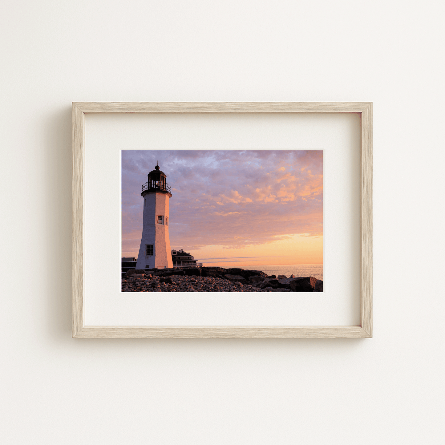 Scituate SUNRISE 2 Lighthouse Fine Art Print | Photography by Saltwater Studios | Massachusetts