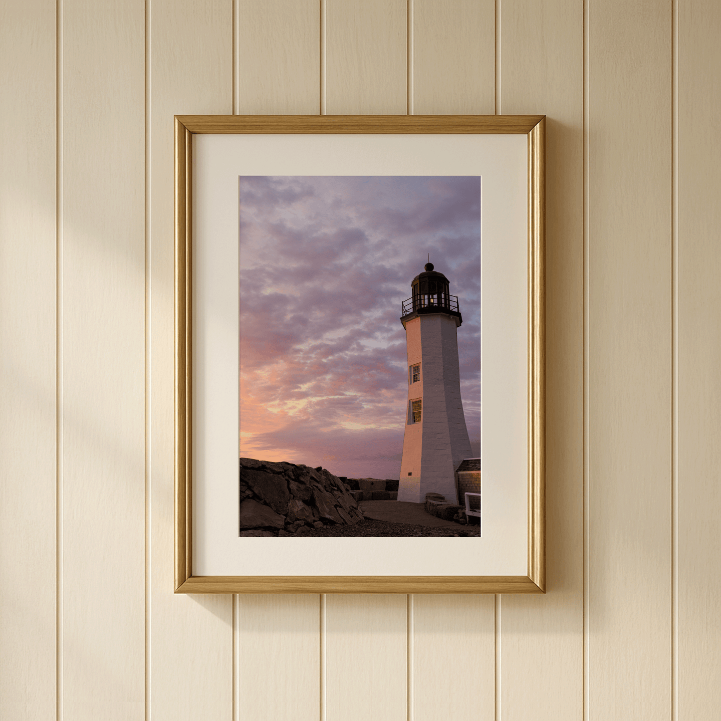 Scituate SUNRISE Lighthouse Fine Art Print | Photography by Saltwater Studios | Massachusetts