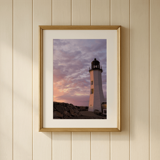 Scituate SUNRISE Lighthouse Fine Art Print | Photography by Saltwater Studios | Massachusetts
