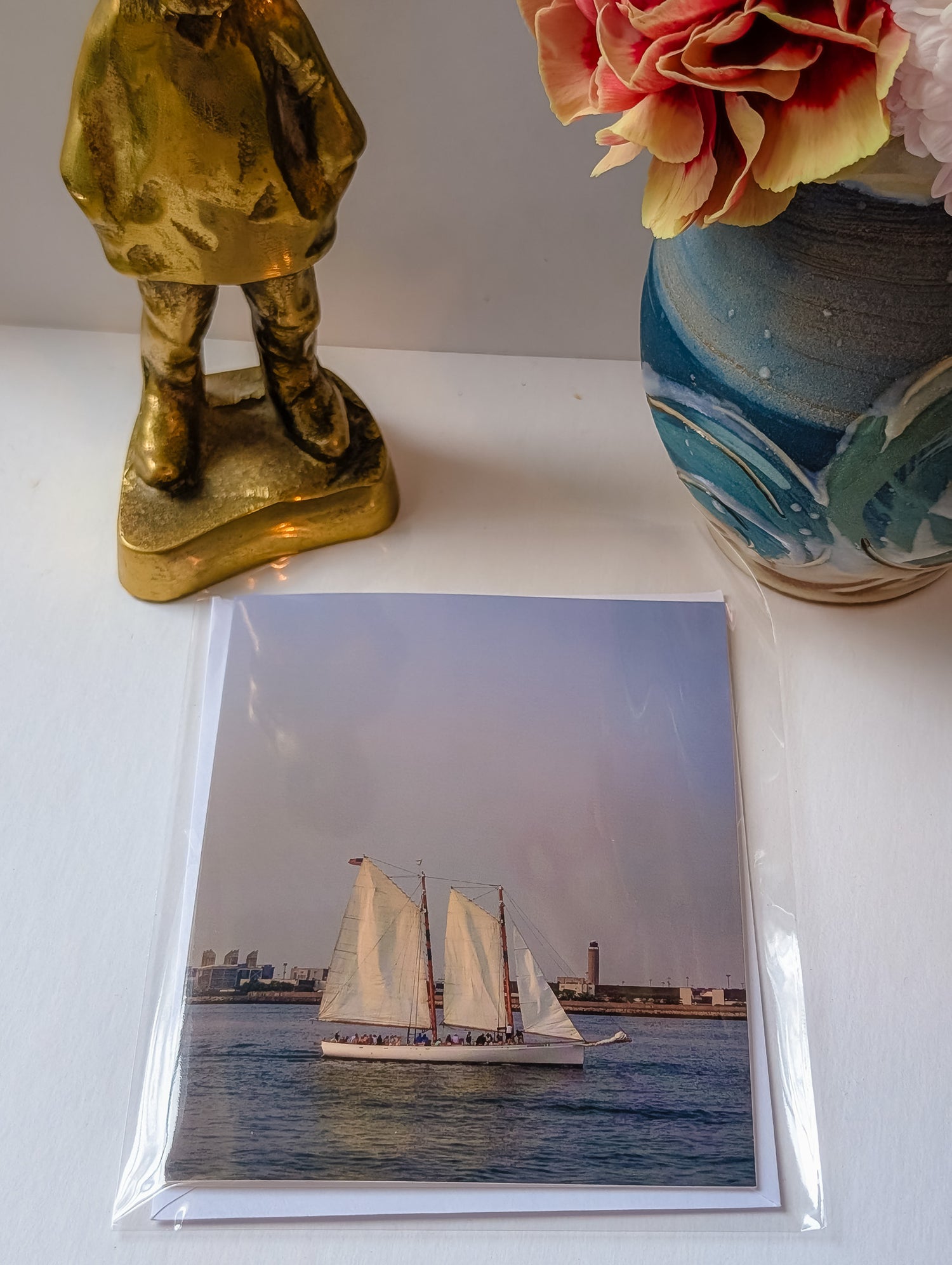 Blank greeting card with coastal Boston photography, perfect gift for stationery lovers