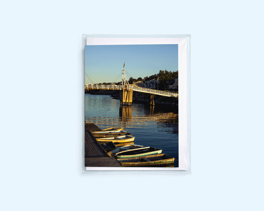 *SECONDS* Blank Greeting Card - Golden Boats - Singular Card and Envelope - Coastal Stationery (Copy) (Copy) (Copy)