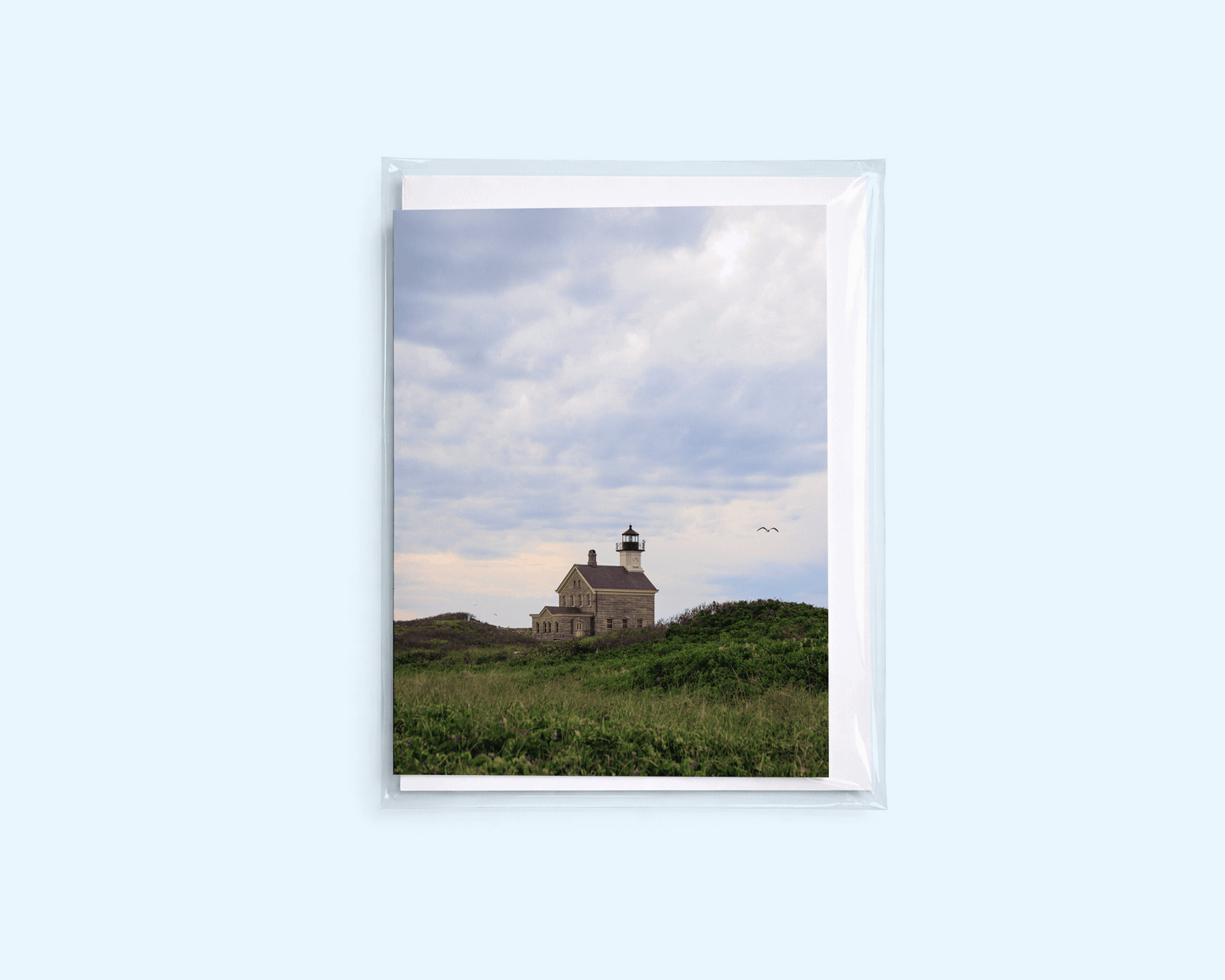 Blank Greeting Card - North Lighthouse Block Island - Singular Card and Envelope - Coastal Stationery