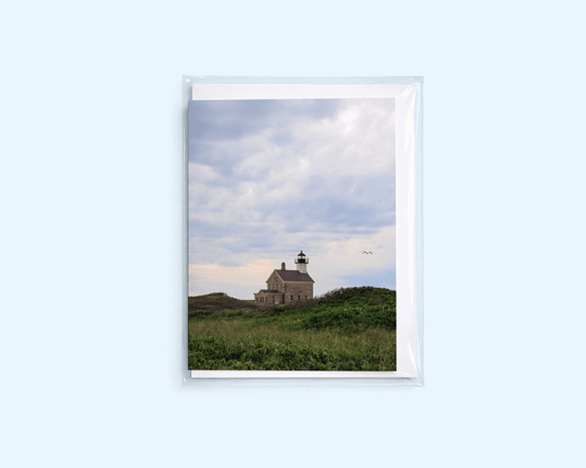 Blank Greeting Card - North Lighthouse Block Island - Singular Card and Envelope - Coastal Stationery