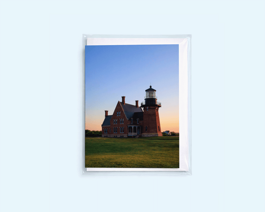 Blank Greeting Card - Southeast Lighthouse Block Island - Singular Card and Envelope - Coastal Stationery