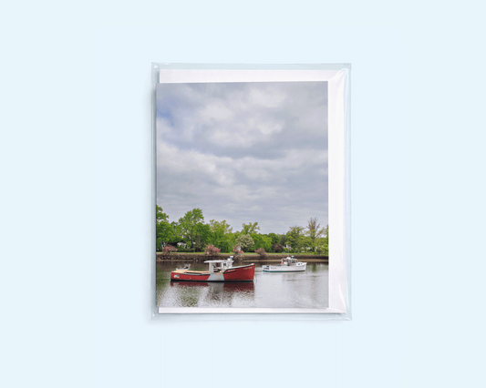 *SECONDS* Blank Greeting Card - Spring Boats - Singular Card and Envelope - Coastal Stationery (Copy) (Copy) (Copy) (Copy)